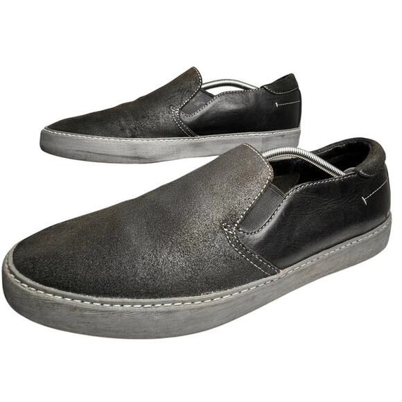 Ugg Men’s Kilian Slip On Sneaker Sz 13 Charcoal Black Leather Suede Wool Lined - Picture 1 of 15